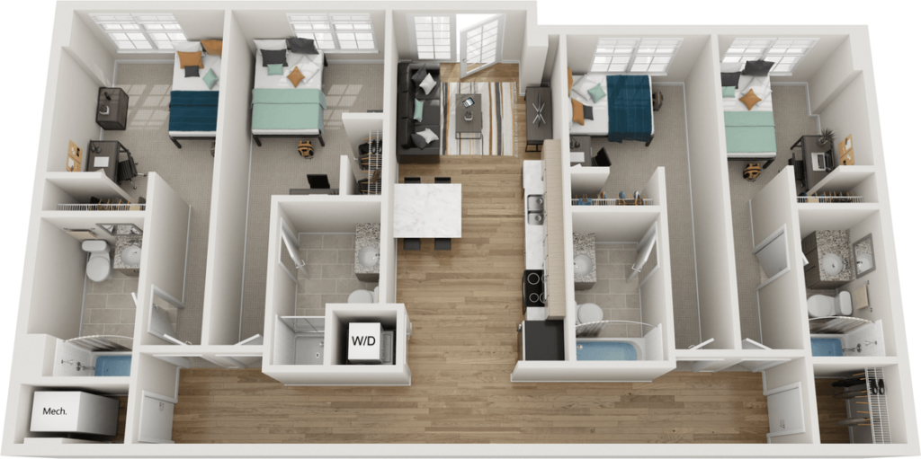 Charleston Student Apartments | Floor Plans | Summit Place